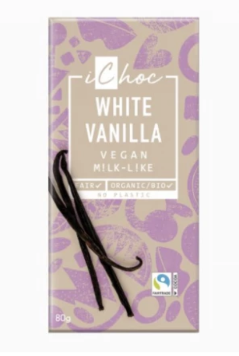 Chocolate Bio Blanco con Vainilla Bourbon iChoc 80 gr
